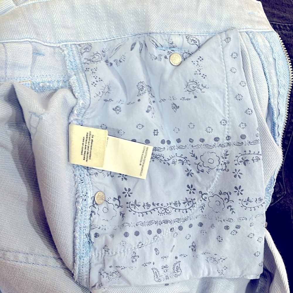 We The Free High Waist Blue Denim Shorts - Picture 6 of 7